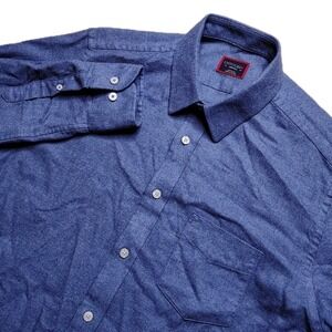 UNTUCKit Sherwood Woven Flannel Shirt Mens Medium Blue Button Up Regular Casual